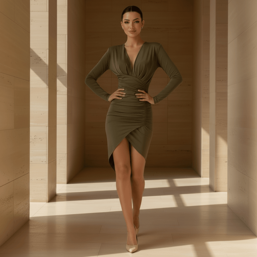 Noir Sculpt Bodycon Dress