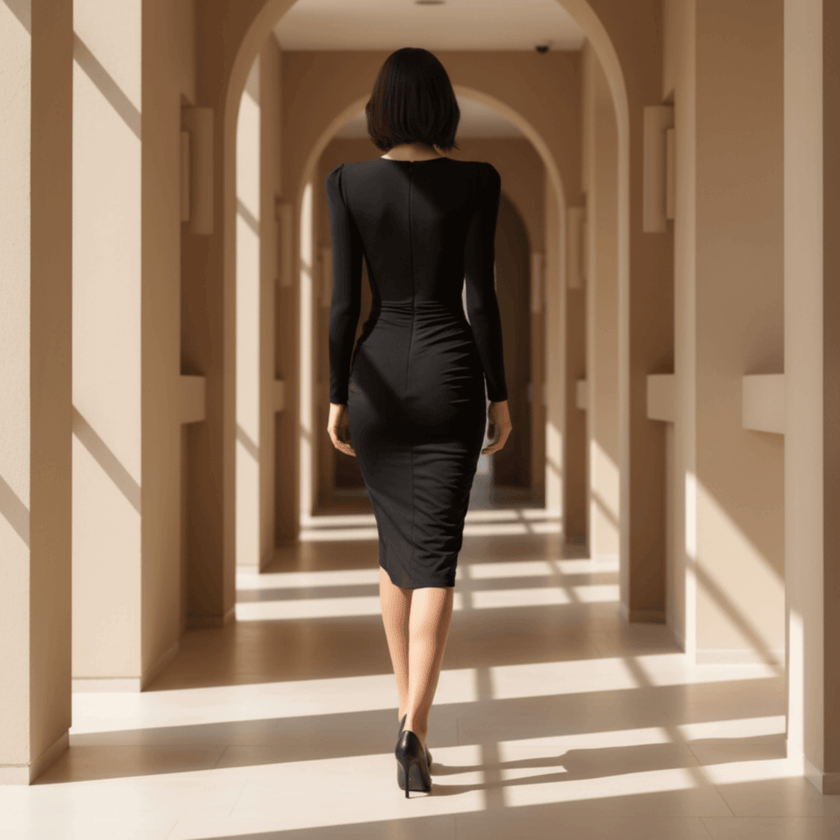 Noir Sculpt Bodycon Dress