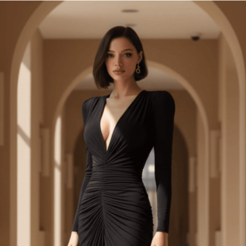Noir Sculpt Bodycon Dress
